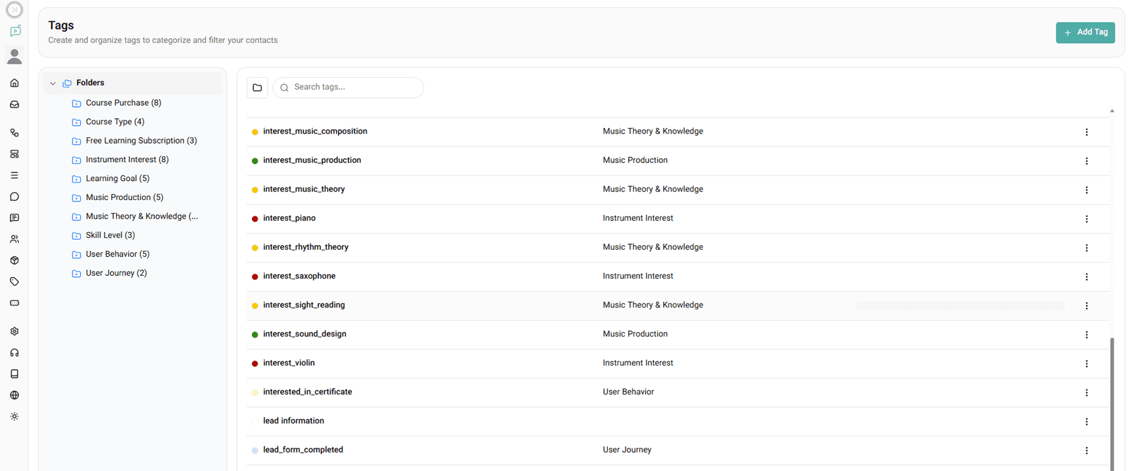 Instagram automation tags for audience segmentation and structured conversation routing