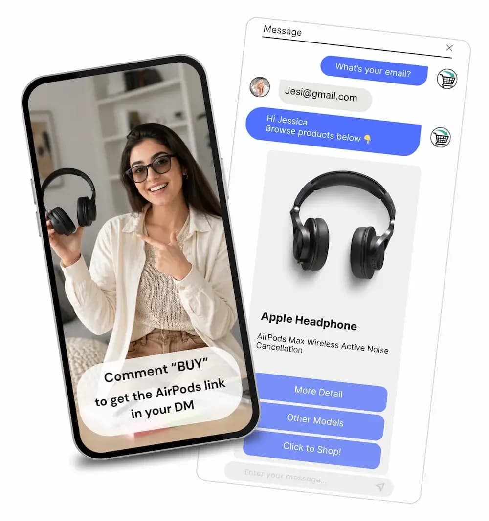 Creator using Instagram automation to capture leads and build a DM funnel from audience interactions