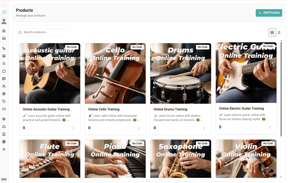 Product cards and galleries for Instagram DM sales funnels and automated conversations