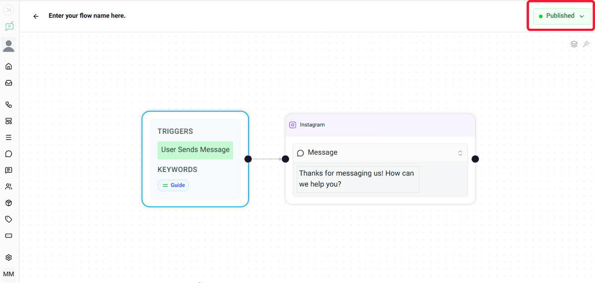 simple flow trigger setting