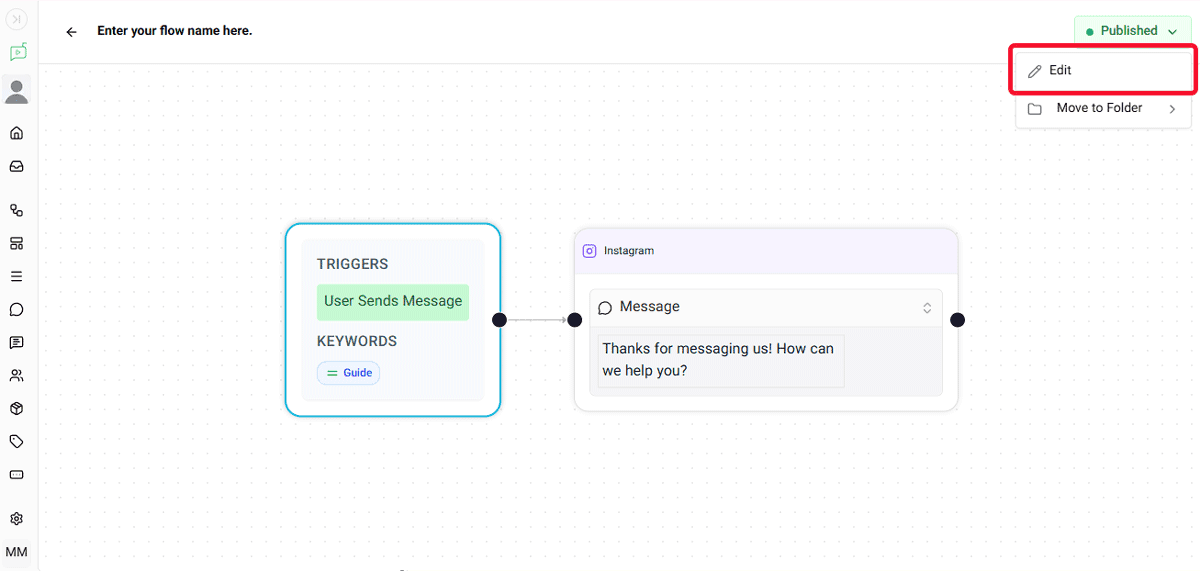 simple flow trigger setting