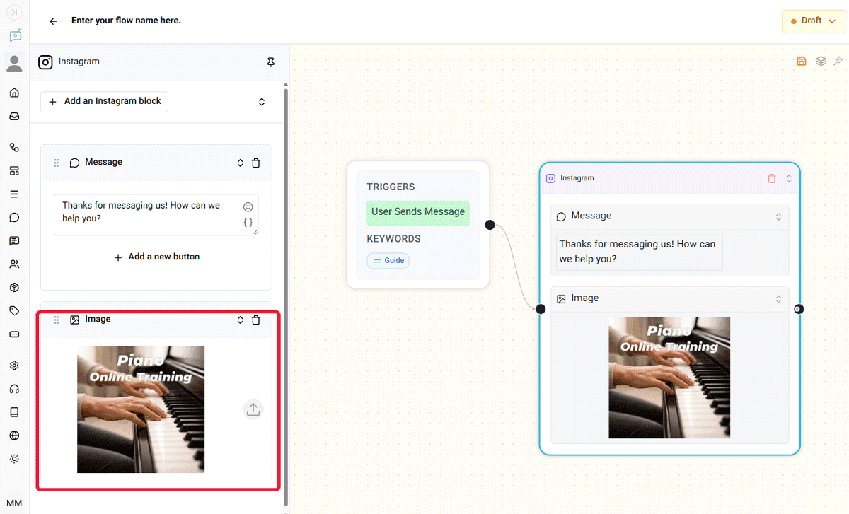 simple flow trigger setting