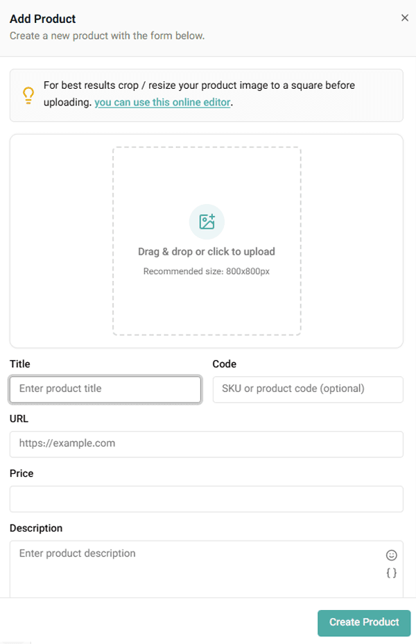 create product
