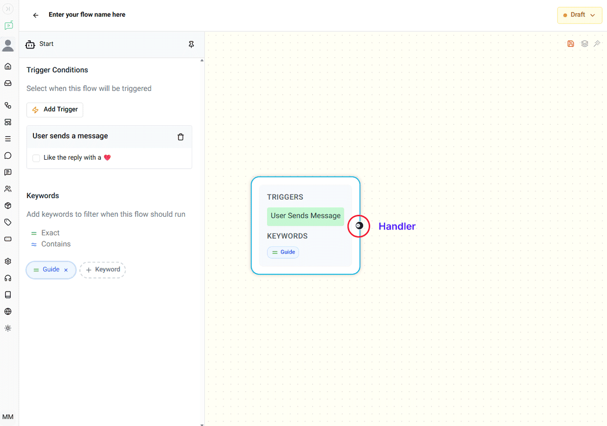 simple flow trigger setting