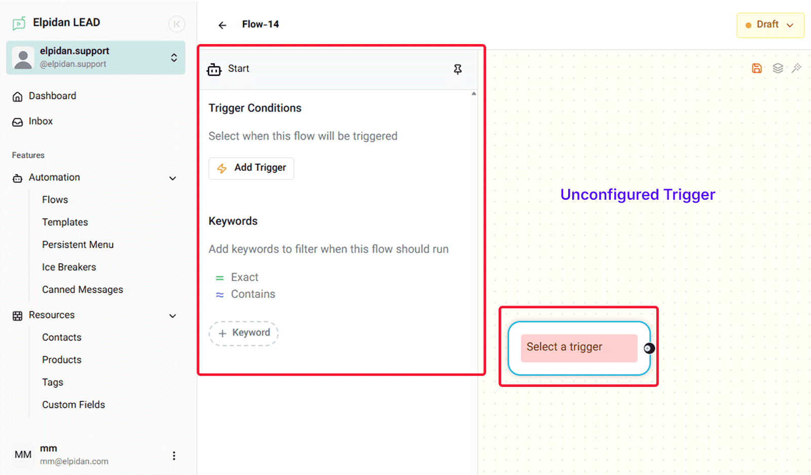 Unconfigured Trigger