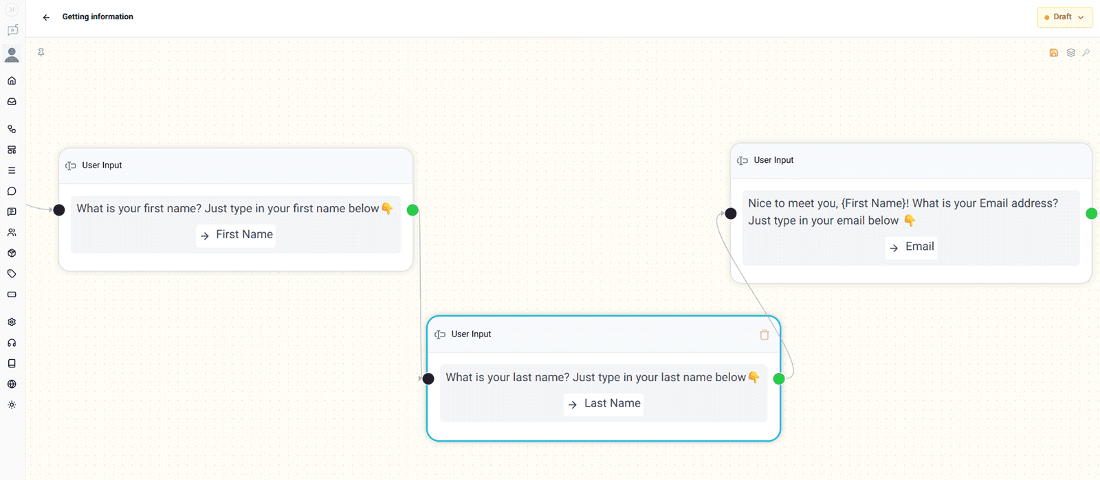 user input node overview