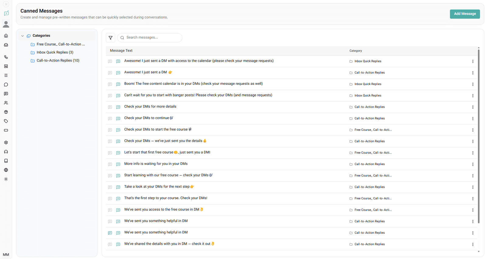 Reusable canned messages for faster Instagram replies and support conversations