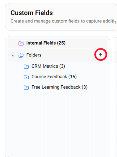 create fields folder