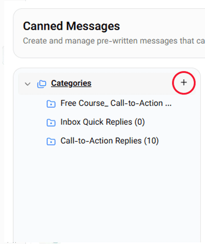 canned message category