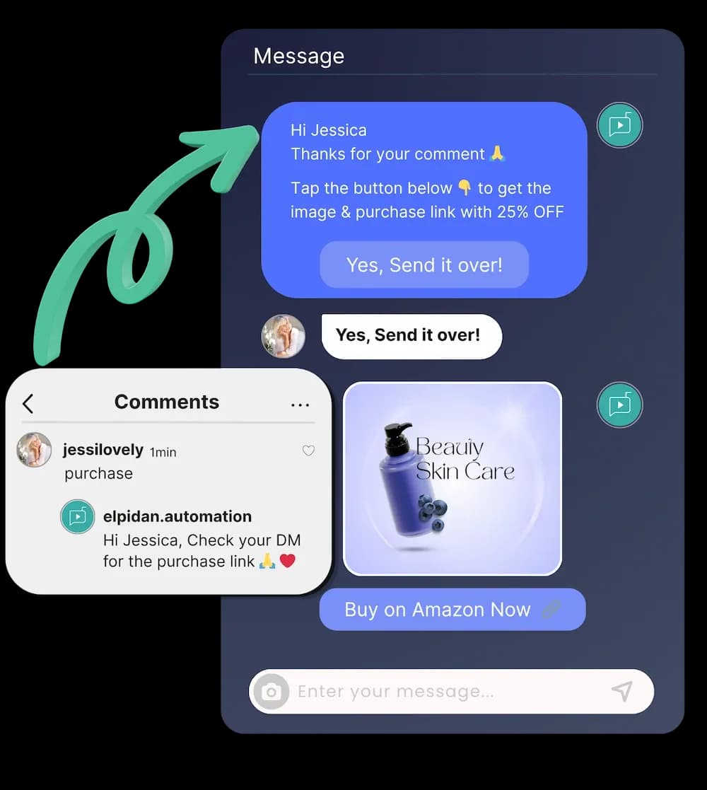 Instagram comment to DM automation with auto reply system to convert comments and replies into structured conversations and leads