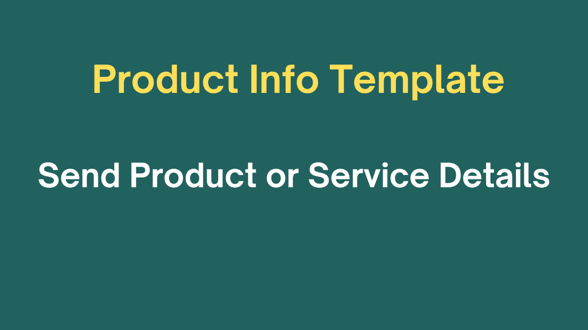 Instagram product information template to send product or service details via DM automation