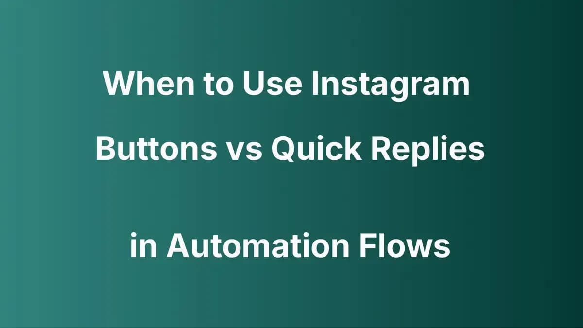 Instagram Buttons vs Quick Replies for guided conversations and user interactions in automation flows