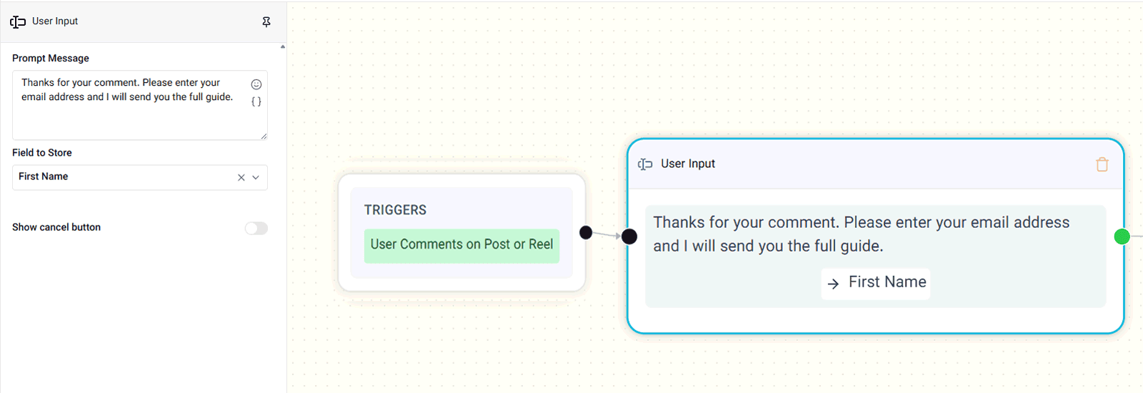 Collect emails, phone numbers, and custom fields inside instagram DMs