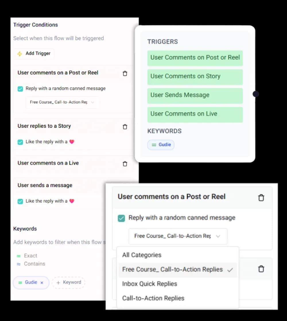 Every interaction can trigger an Instagram structured DM flow